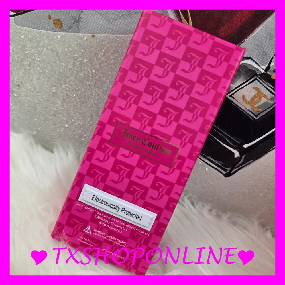 🧸👑Juicy Couture Teddy Bear with Pink Heart Gem Bag Charm Keychain🧸👑